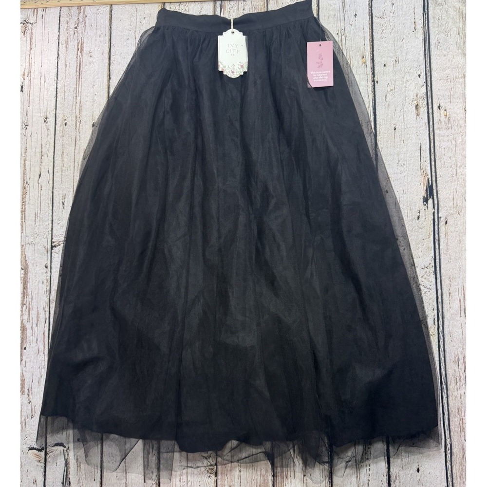 Ivy City Co Brigitte Black Tulle Skirt Maxi Size 6 Whimsigoth Fairy Goth NWT New